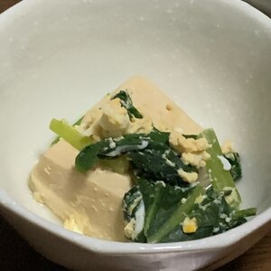 高野豆腐とほうれん草の卵とじ